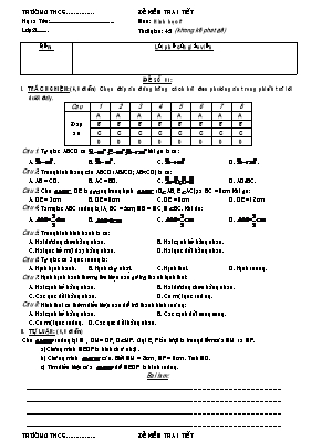 Đe kiem tra 1 tiết môn Hình hoc 8 có đáp án
